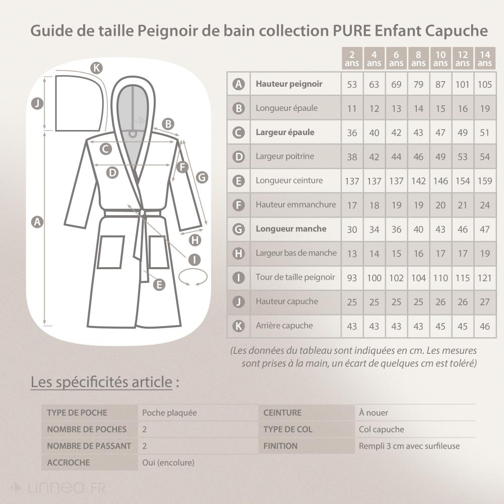 Peignoir à capuche enfant PURE coton 14 ANS rose bonbon