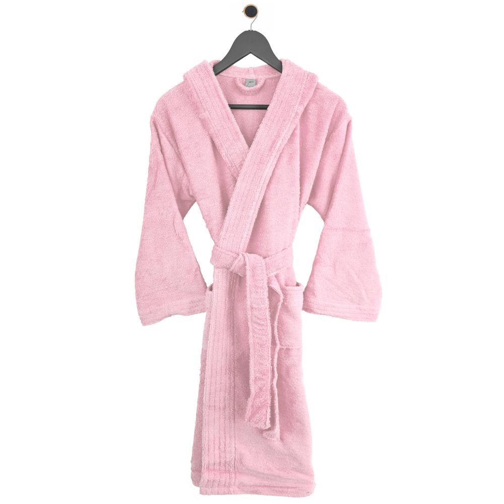 Peignoir à capuche enfant PURE coton 14 ANS rose bonbon