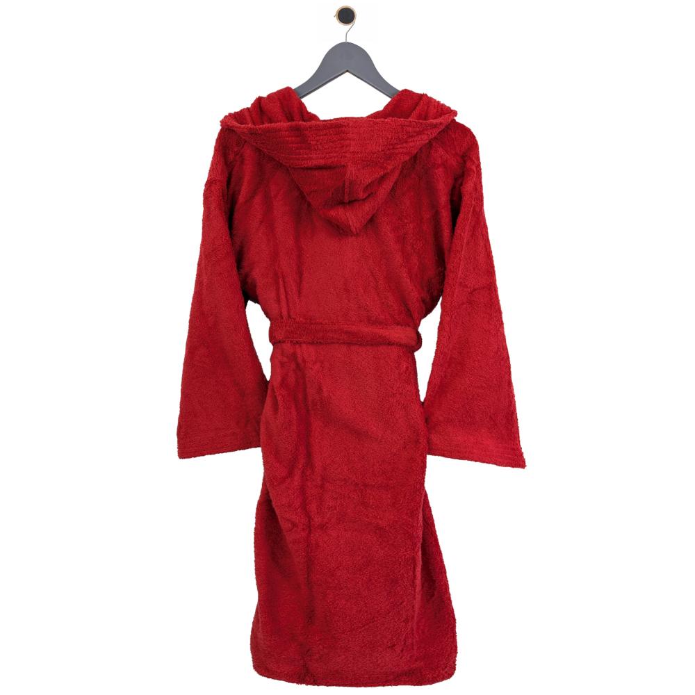Peignoir à capuche enfant PURE coton 2 ANS rouge