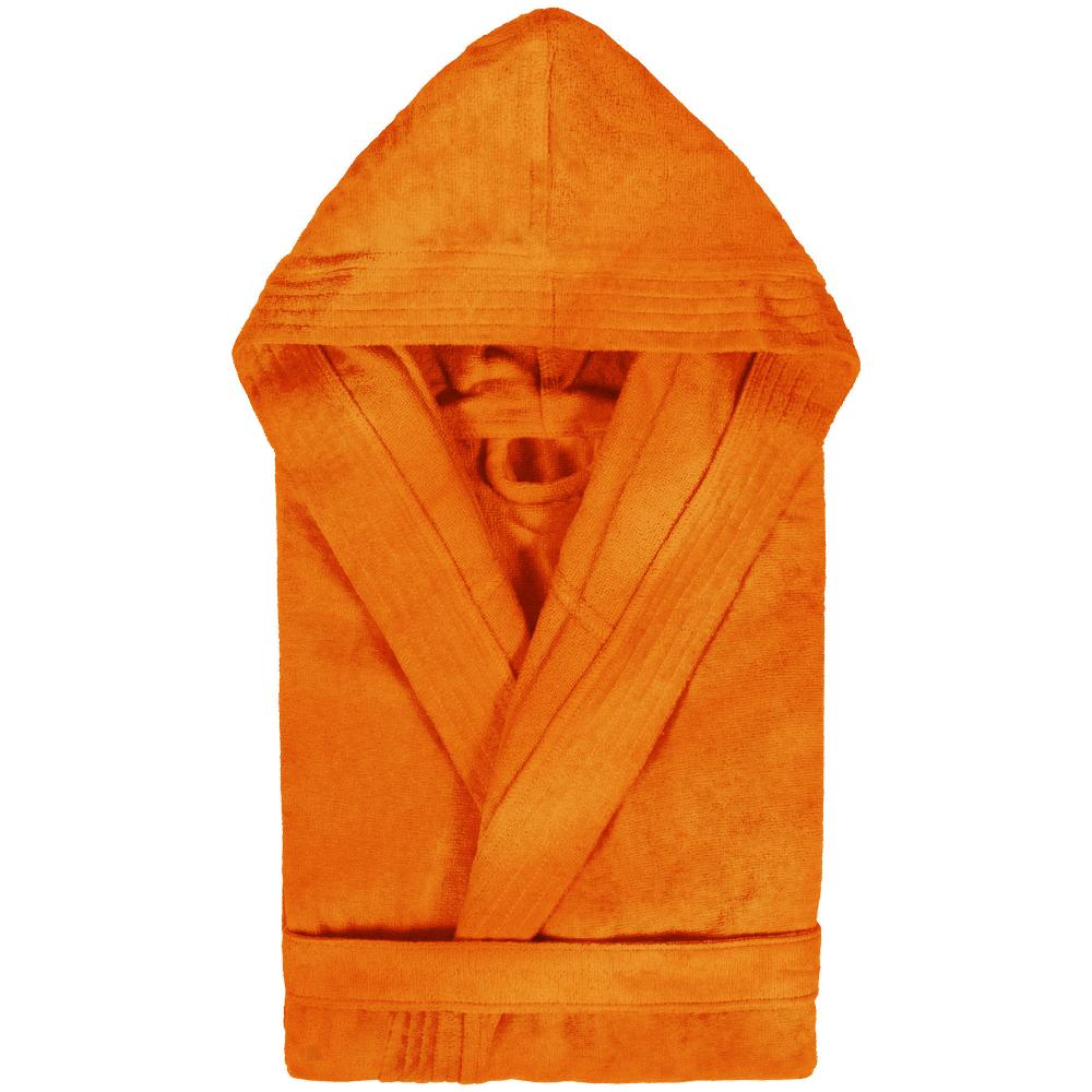 Peignoir à capuche enfant COOL coton 4 ANS velours Orange