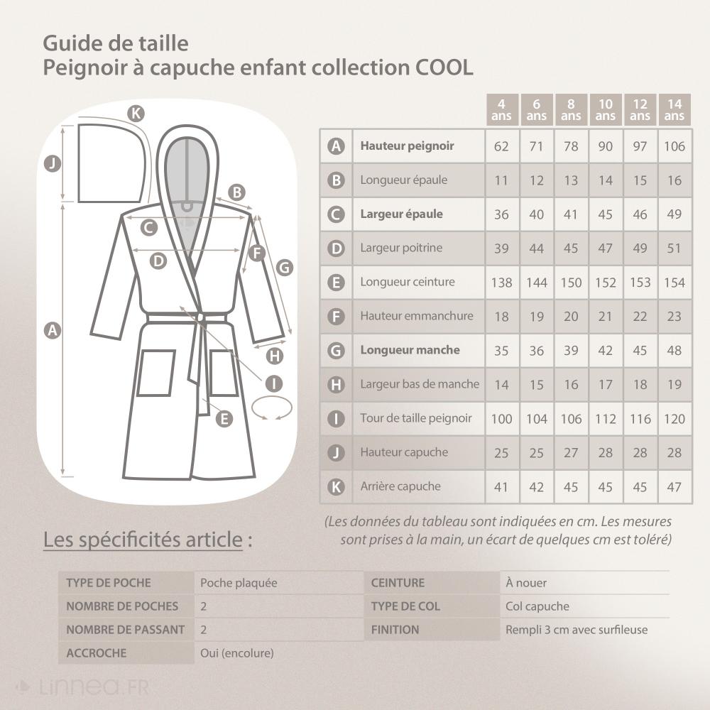 Peignoir à capuche enfant COOL coton 4 ANS velours vert Aguaverde