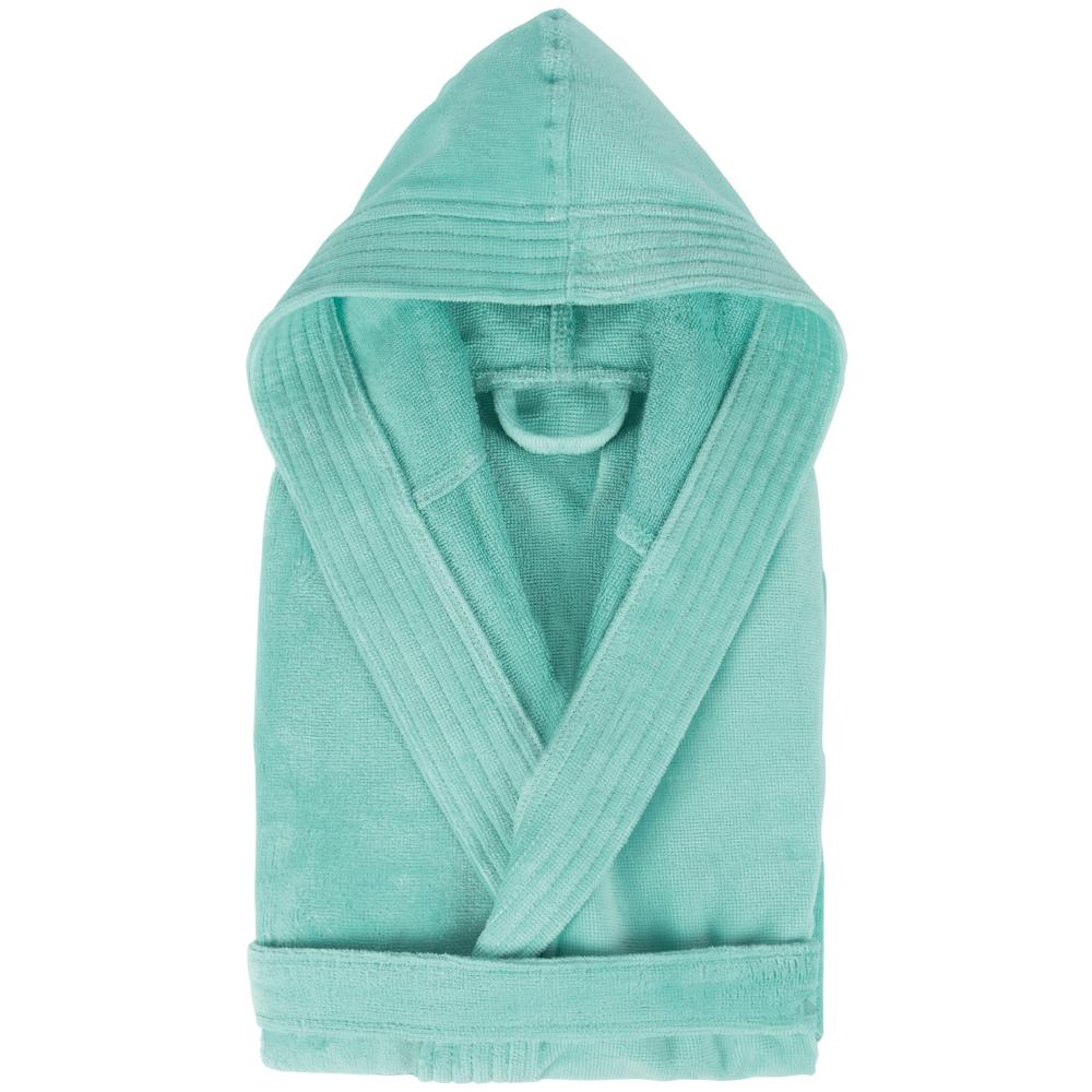 Peignoir à capuche enfant COOL coton 8 ANS velours vert Aguaverde