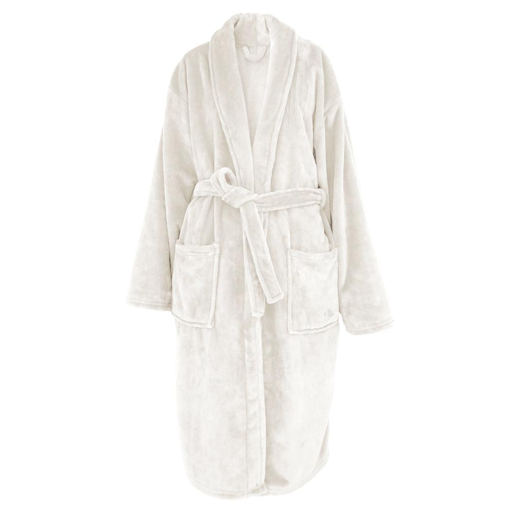 Peignoir col châle adulte DORIS micro fourrure taille L ecru