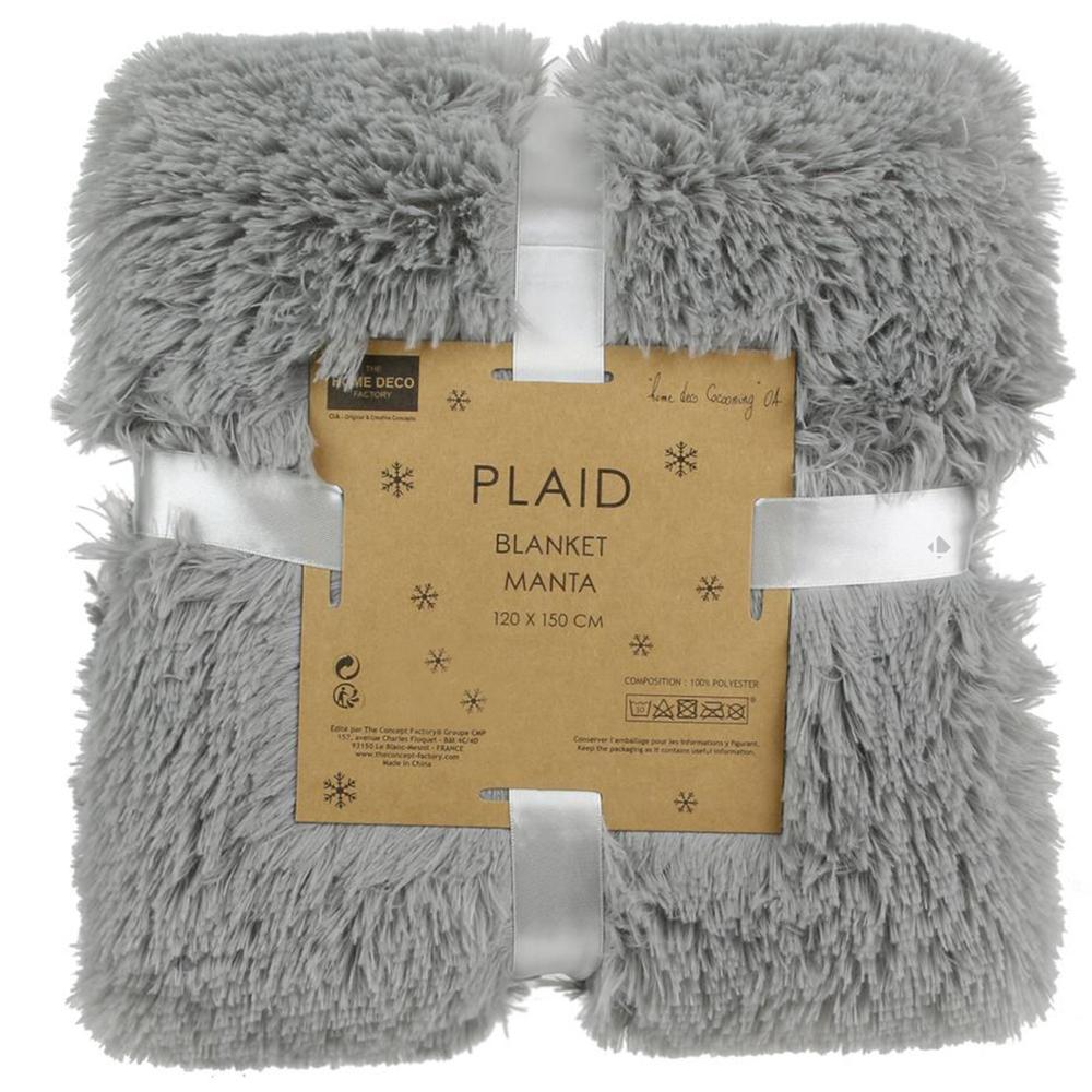 Plaid imitation fourrure 120x150 cm LICIA Gris