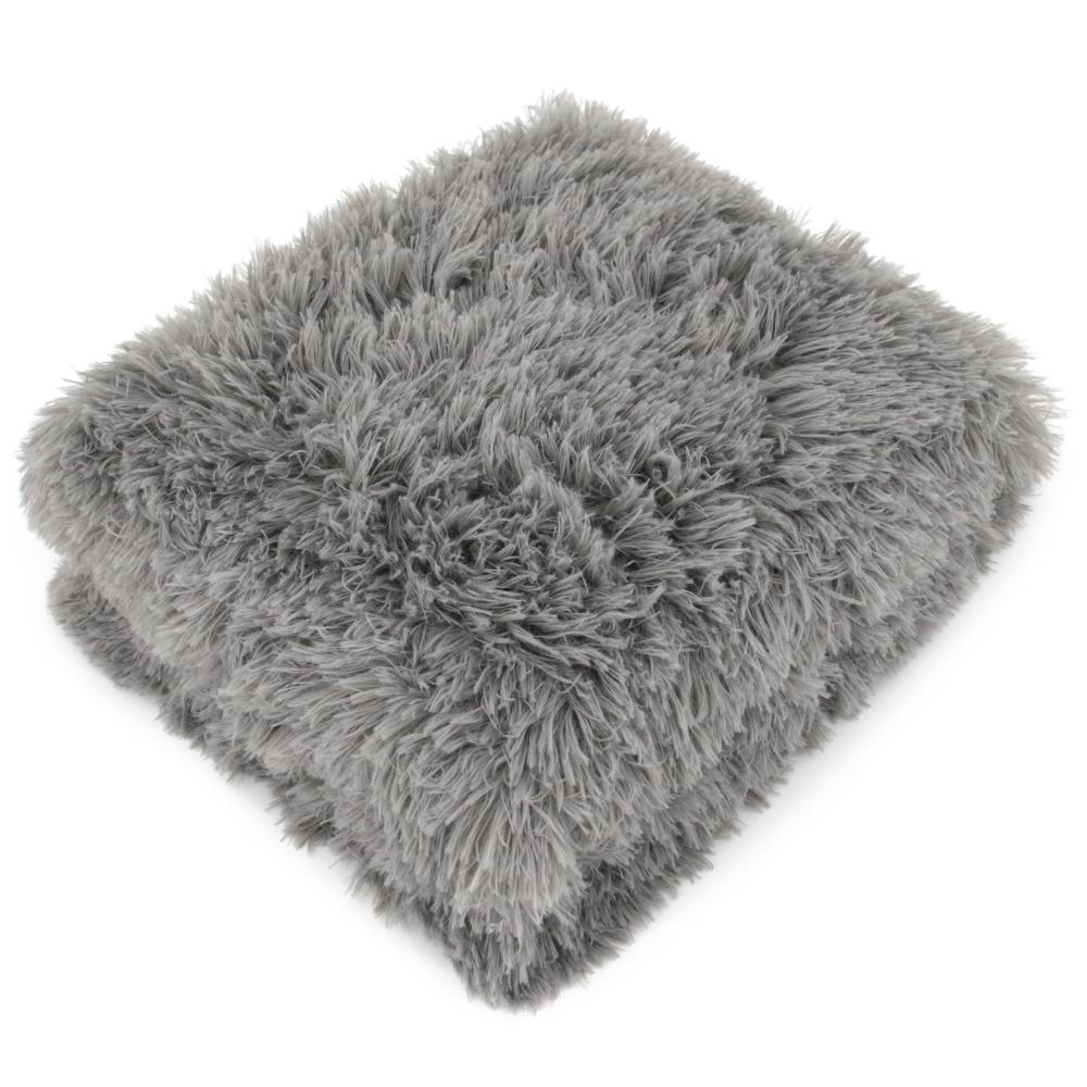 Plaid imitation fourrure 120x150 cm LICIA Gris