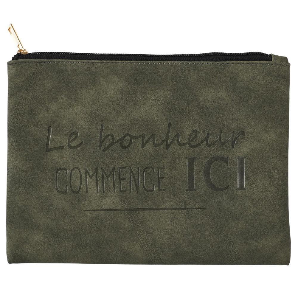 Pochette 20x15 cm MEN vert Sapin