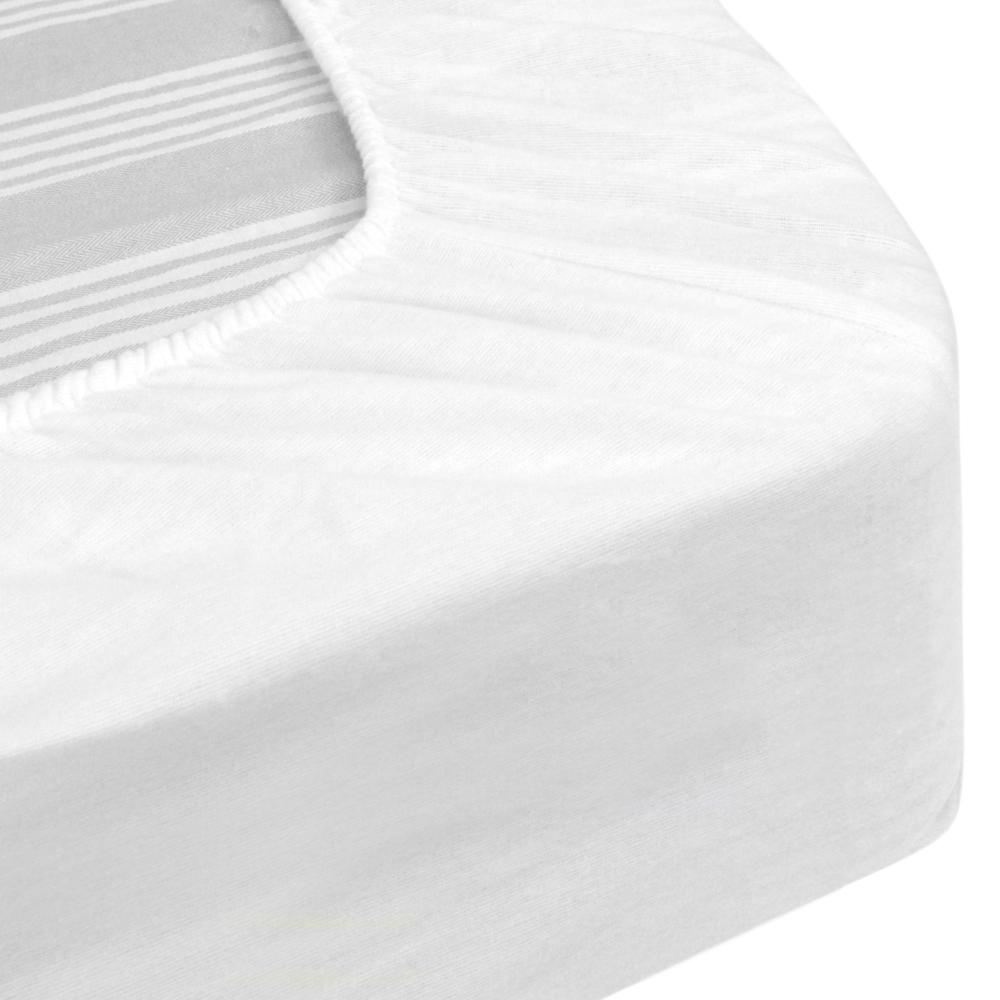 Protège matelas 160x200 cm Bonnet 30cm - AUBIN 100% coton gratté 2 faces, environ 220g/m²