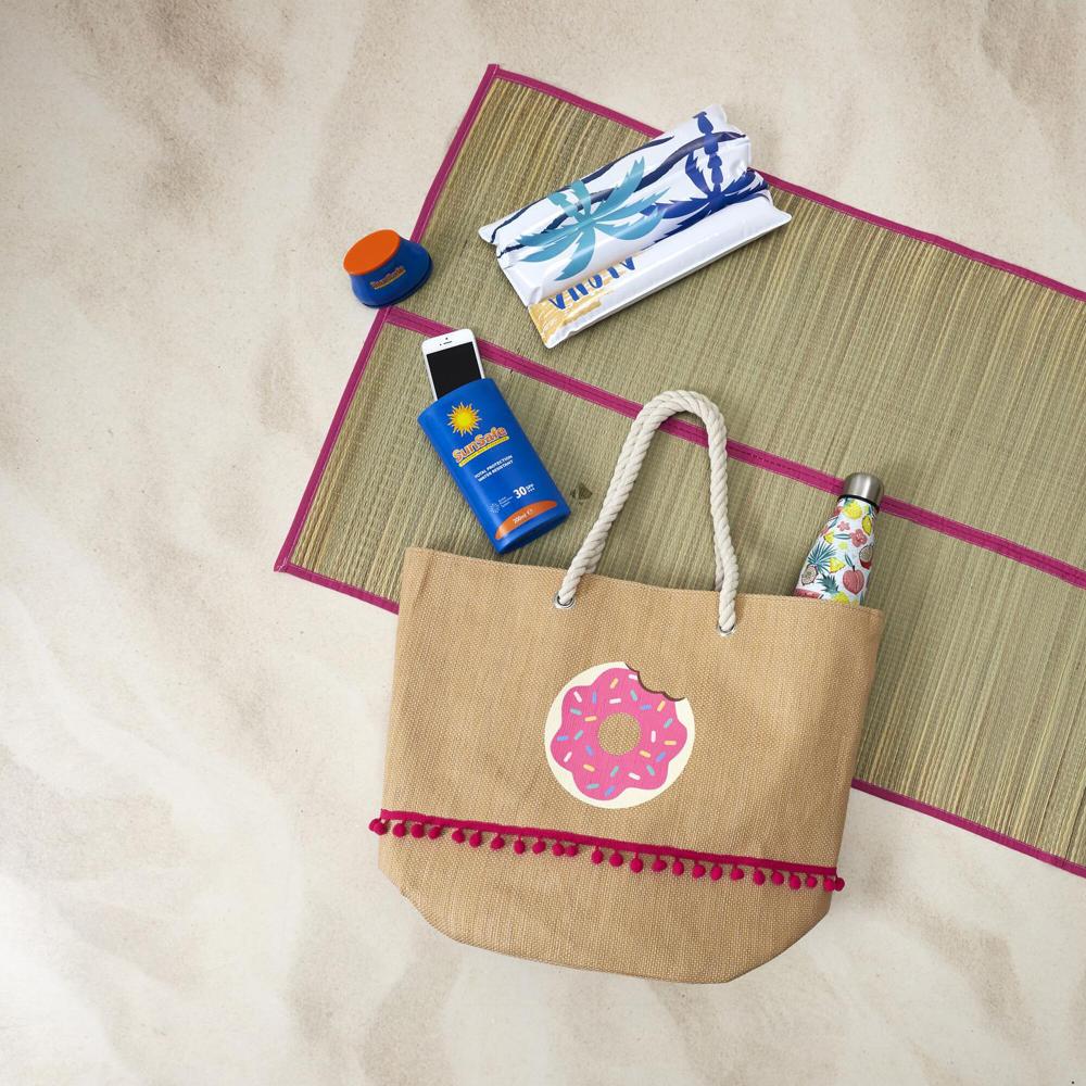 Sac de plage POMPON Donuts Rose