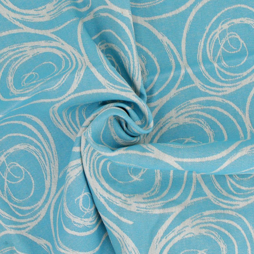 Lot de 3 serviettes de table 45x45 cm Jacquard 100% coton SPIRALE bleu turquoise