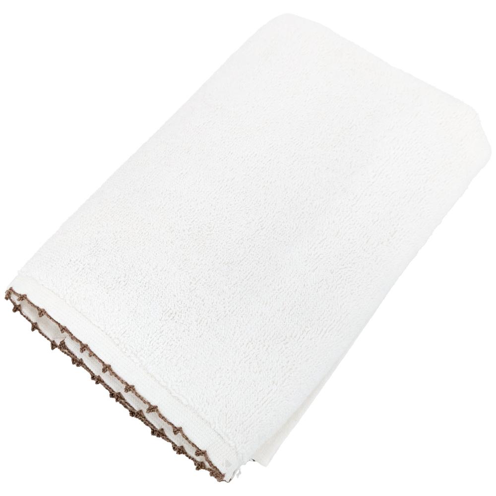 Serviette de toilette 50x100 cm pur coton collection ORLA avec picueta beige