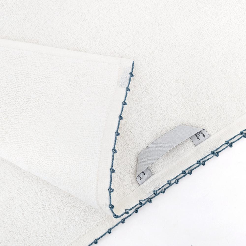 Serviette de toilette 50x100 cm pur coton collection ORLA avec picueta bleu