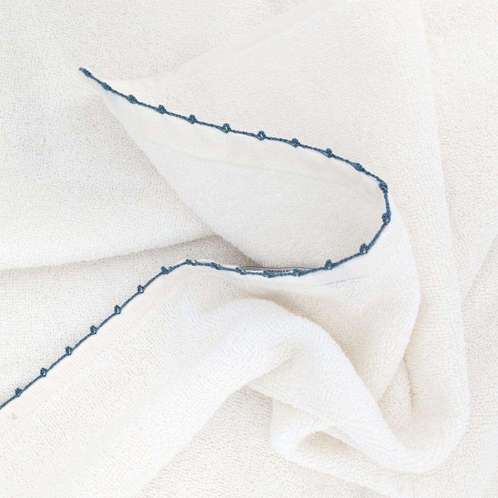 Serviette de toilette 50x100 cm pur coton collection ORLA avec picueta bleu