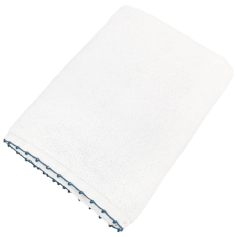 Serviette de toilette 50x100 cm pur coton collection ORLA avec picueta bleu