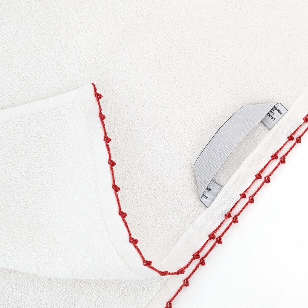 Serviette de toilette 50x100 cm pur coton collection ORLA avec picueta rose