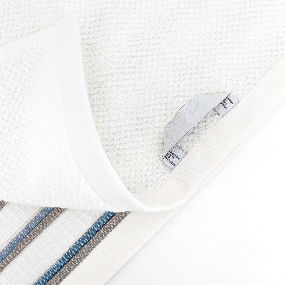 Serviette de toilette 50x100 cm pur coton collection SERATA blanc bleu