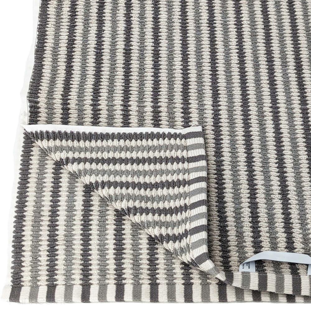Serviette de toilette à rayures 50x100 cm pur coton collection BREEZE gris
