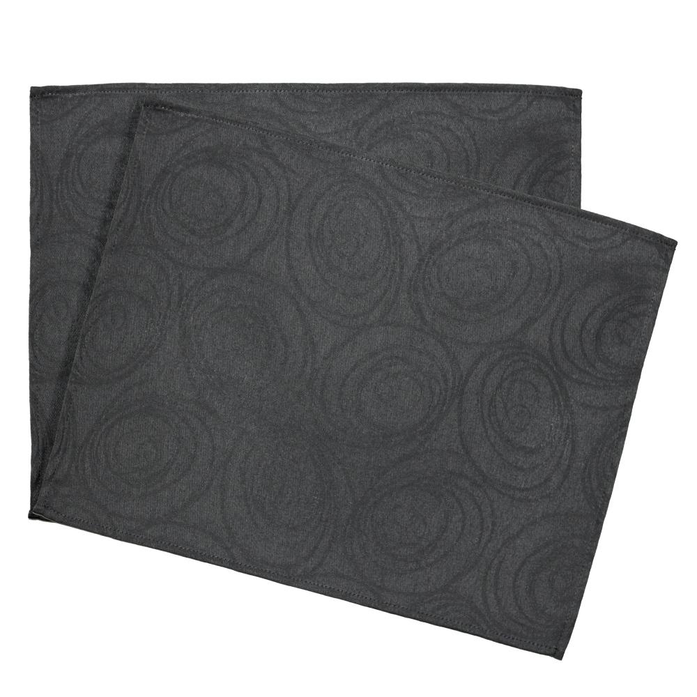 Lot de 2 sets de table 35x45 cm Jacquard 100% coton SPIRALE anthracite
