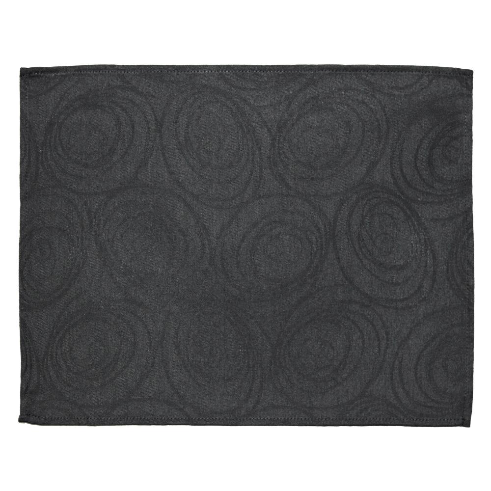 Lot de 2 sets de table 35x45 cm Jacquard 100% coton SPIRALE anthracite