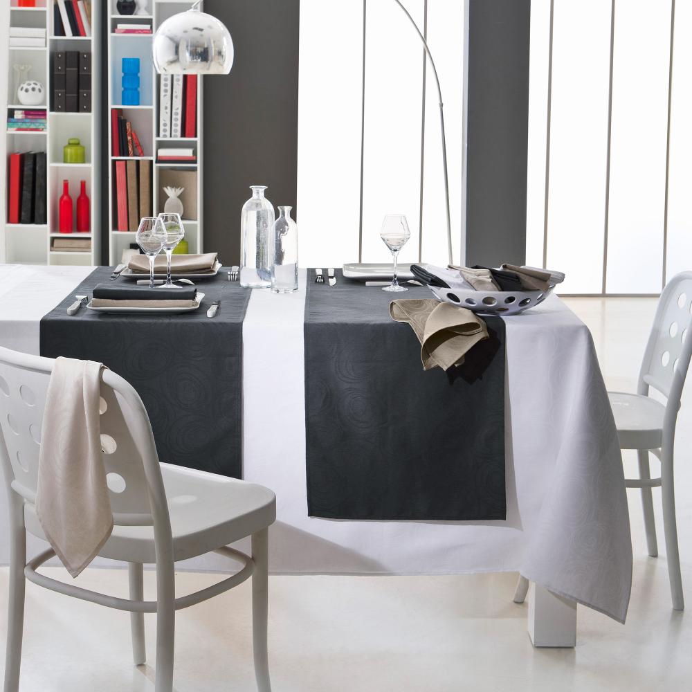 Lot de 2 sets de table 35x45 cm Jacquard 100% coton SPIRALE anthracite