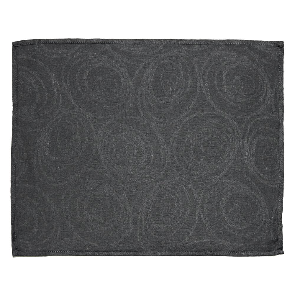 Lot de 2 sets de table 35x45 cm Jacquard 100% coton SPIRALE anthracite