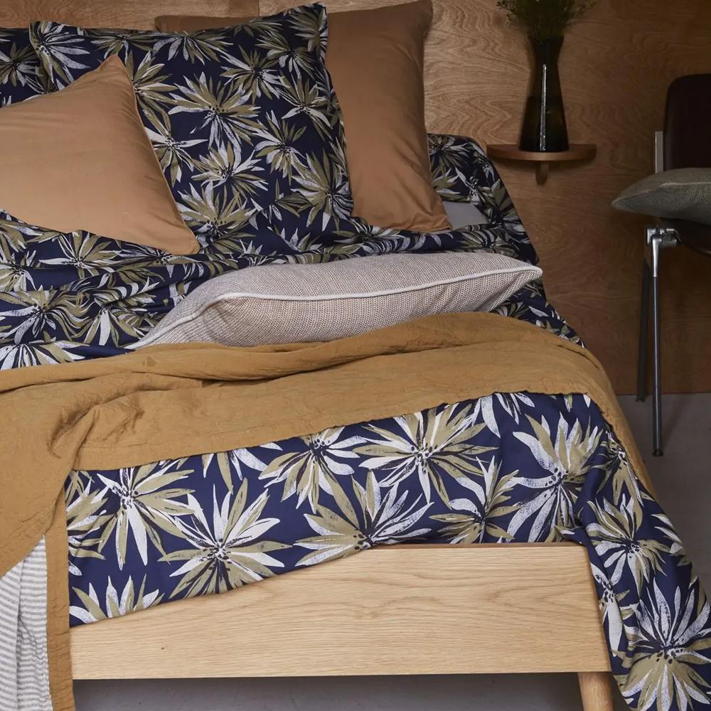 Taie d'oreiller 50x70 cm en 100% percale de coton EVERLY bleu encre