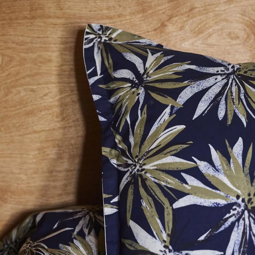 Taie d'oreiller 50x70 cm en 100% percale de coton EVERLY bleu encre