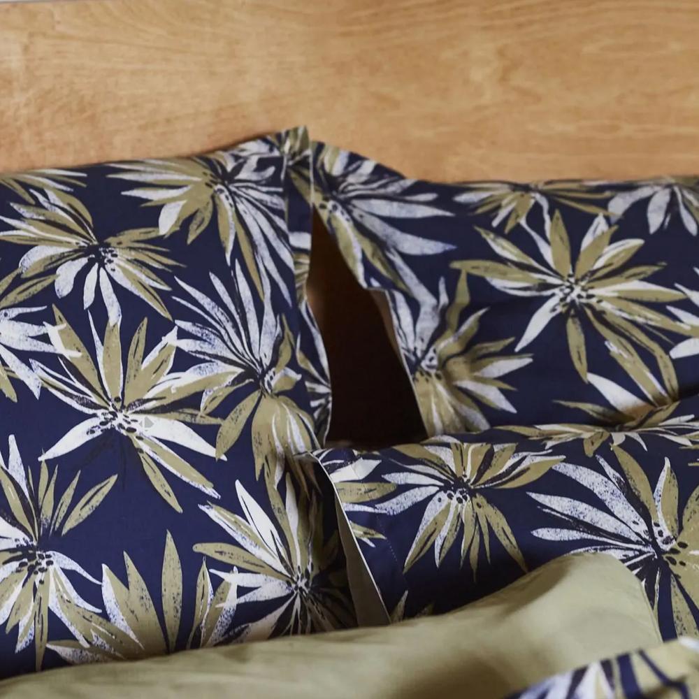 Taie d'oreiller 50x70 cm en 100% percale de coton EVERLY bleu encre