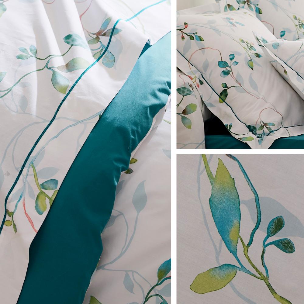 Taie d'oreiller 65x65 cm Percale 100% coton FLANER vert Jade