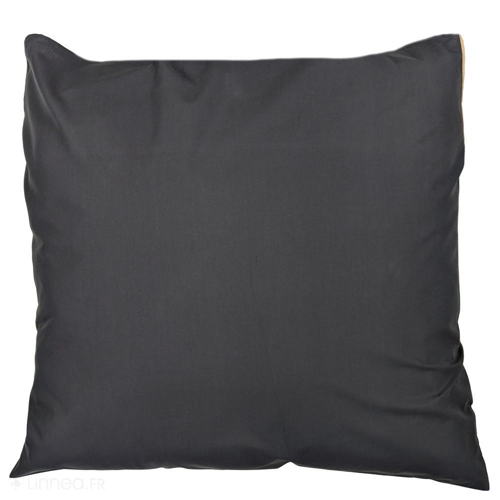 Taie d'oreiller 65x65 cm percale 100% coton MACASSAR Moka