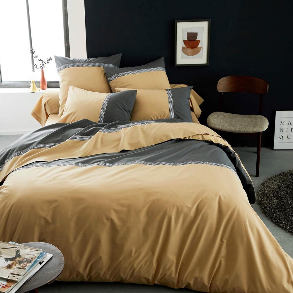 Taie d'oreiller 65x65 cm percale 100% coton MACASSAR Moka
