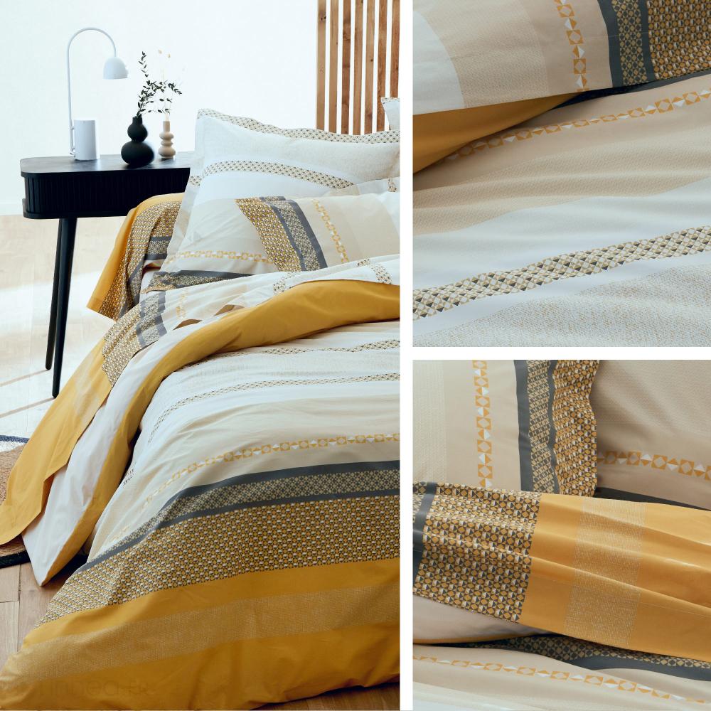 Taie d'oreiller 65x65 cm percale 100% coton MARLOW Miel