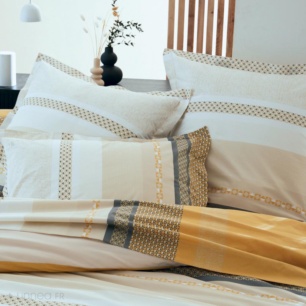 Taie d'oreiller 65x65 cm percale 100% coton MARLOW Miel