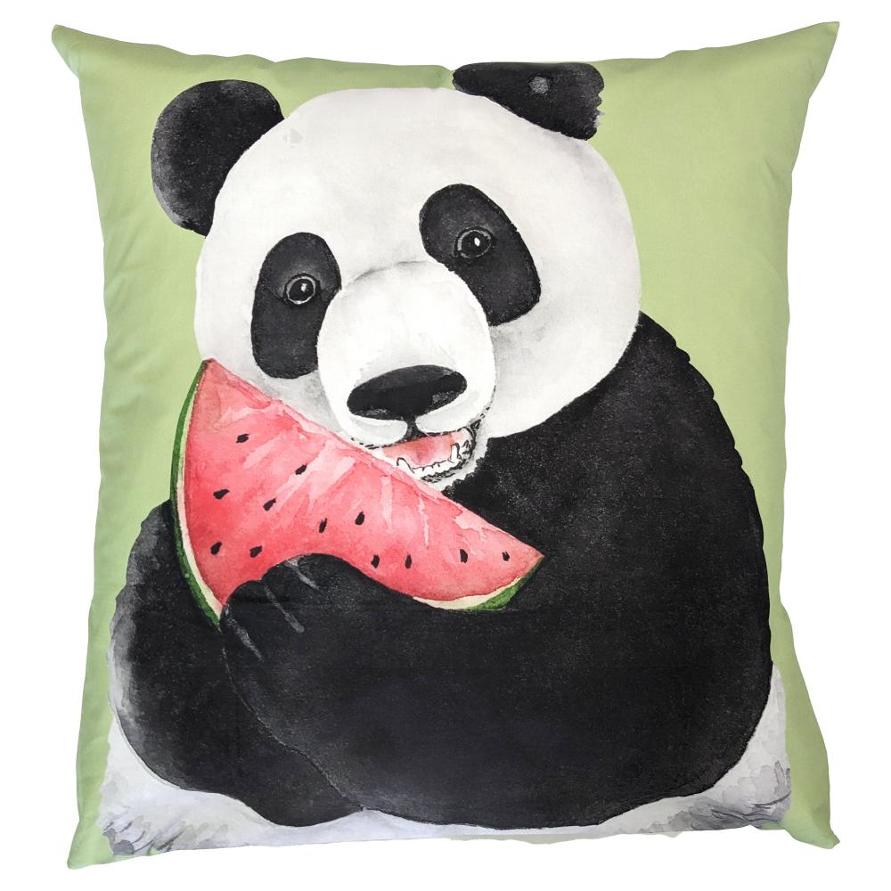Taie d'oreiller 65x65 cm en 100% percale de coton PANDA vert