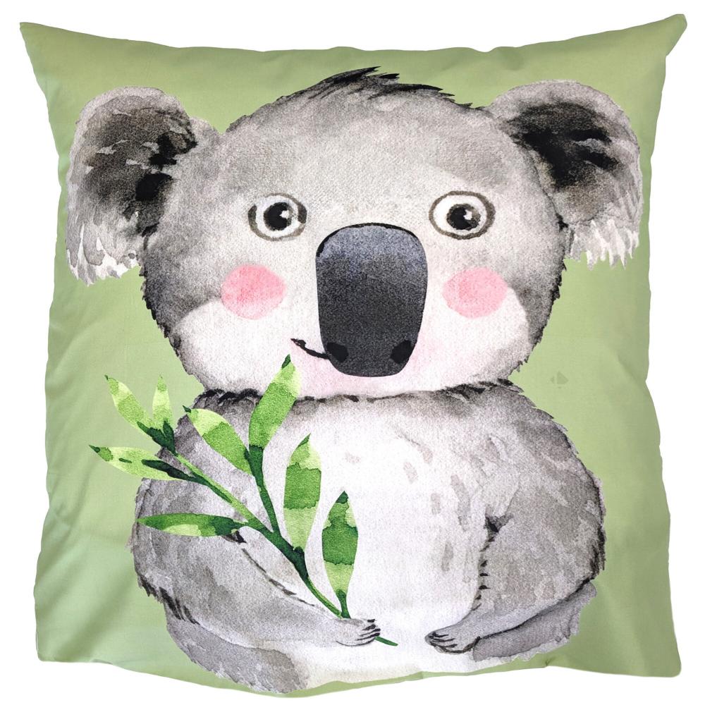 Taie d'oreiller 65x65 cm en 100% percale de coton PANDA vert
