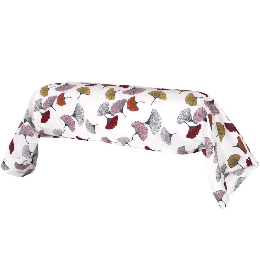 Taie de traversin 200x43 cm Percale pur coton GINKGO Rose