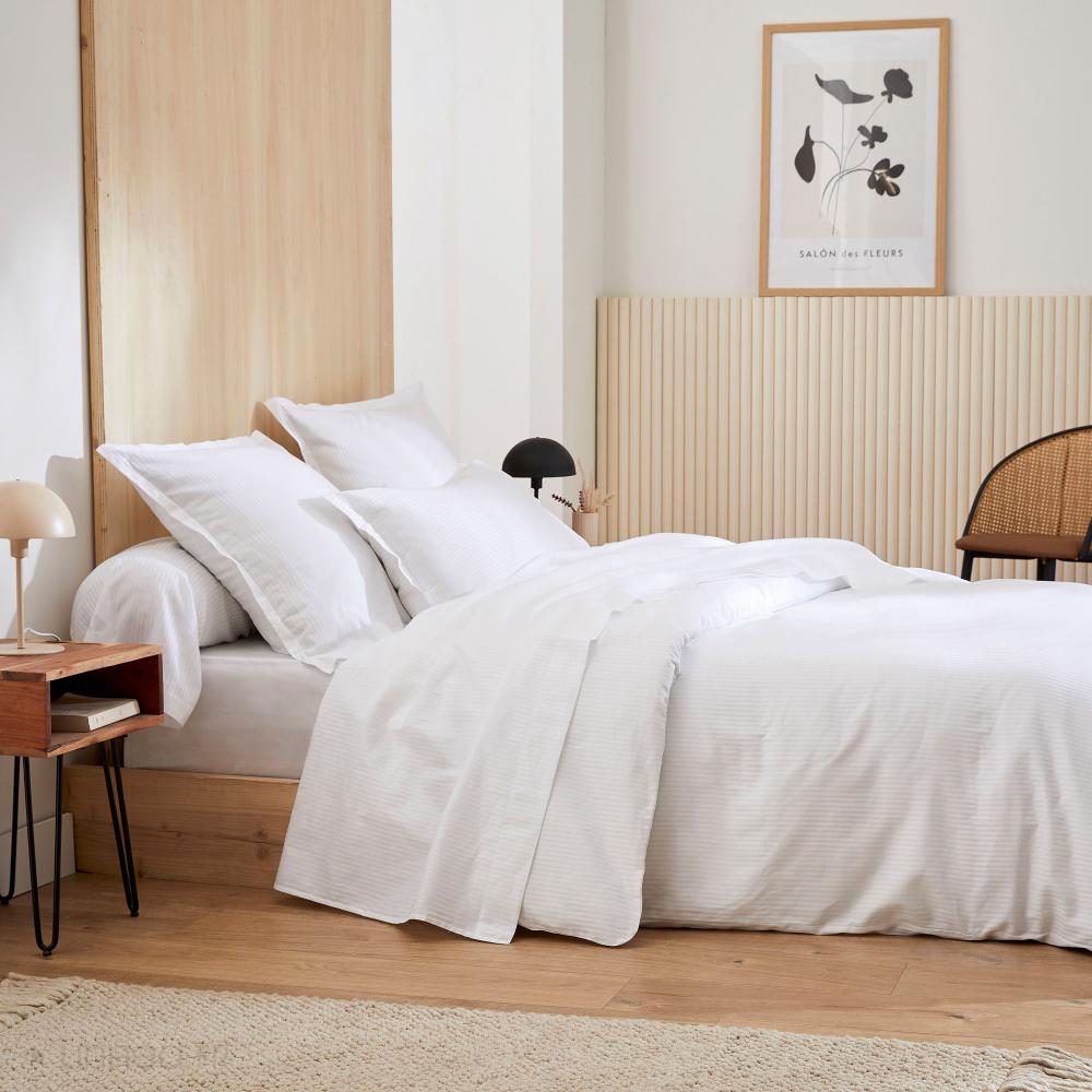 Taie de traversin 240x43 cm satin de coton GRAND HÔTEL blanc
