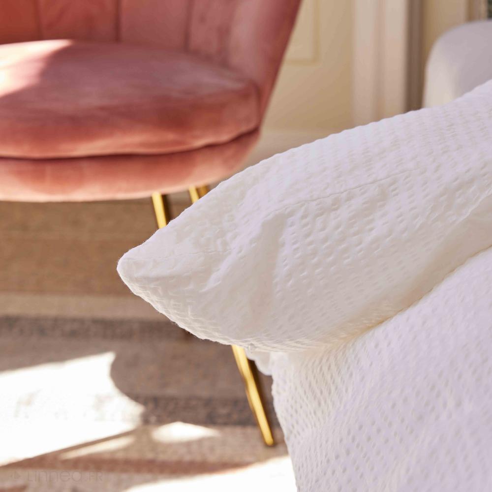 Taie d'oreiller 65x65 cm coton POPPY blanc