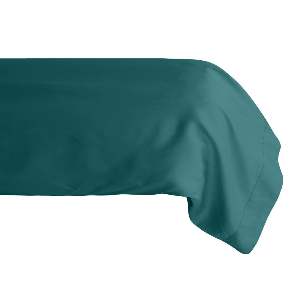 Taie de traversin 43x190 cm percale de coton MANOIR vert Canard