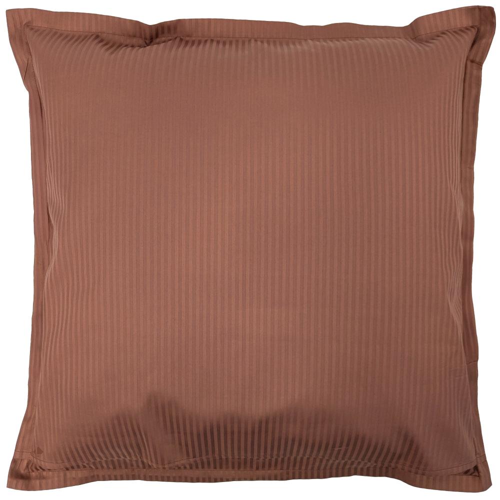Taie d'oreiller 65x65 cm satin de coton GRAND HÔTEL marron cuir