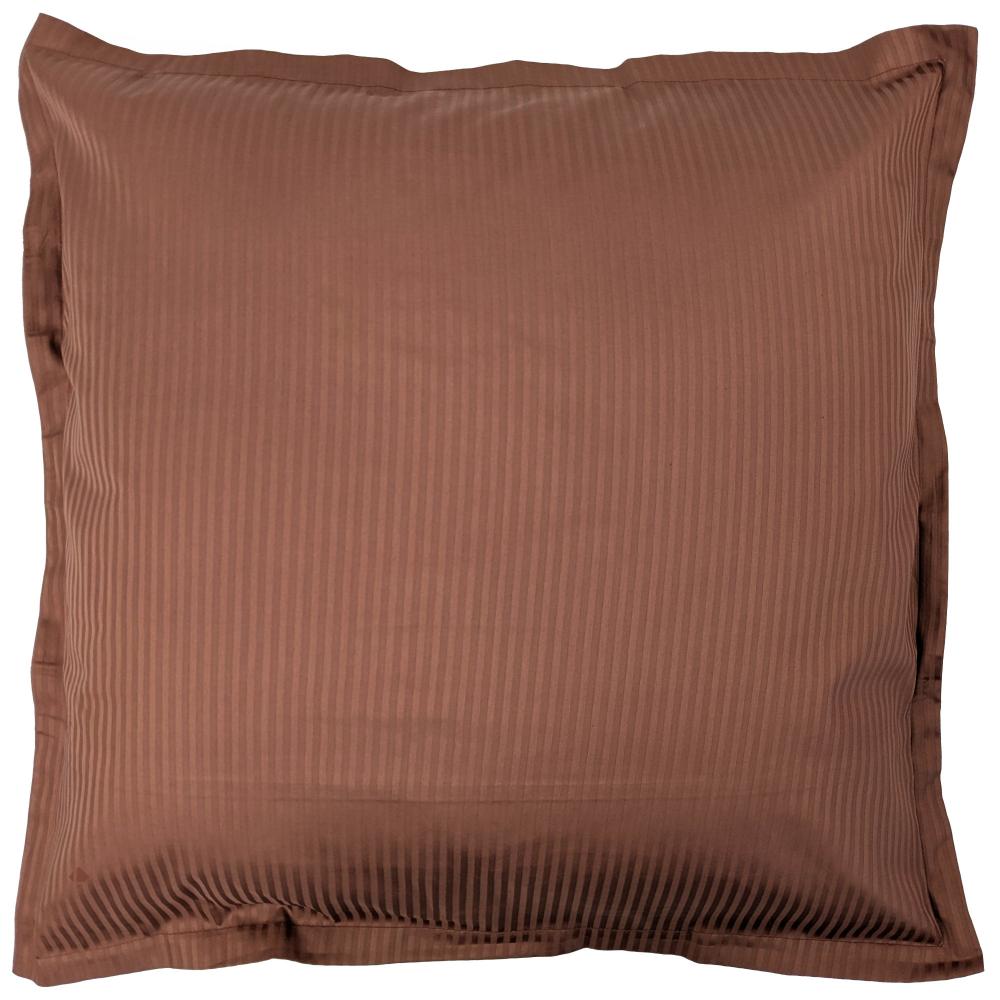 Taie d'oreiller 65x65 cm satin de coton GRAND HÔTEL marron cuir