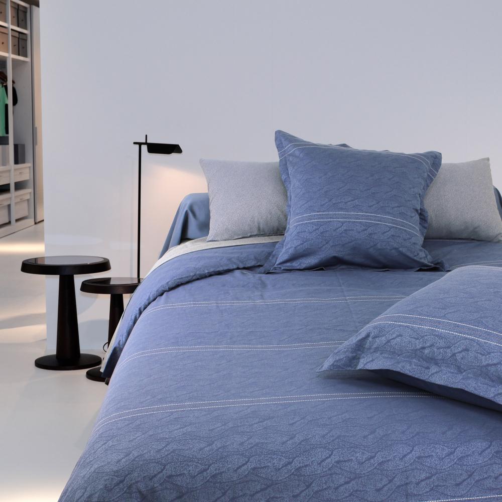 Taie d'oreiller 70x50 cm Satin de coton VENDOME Bleu foncé