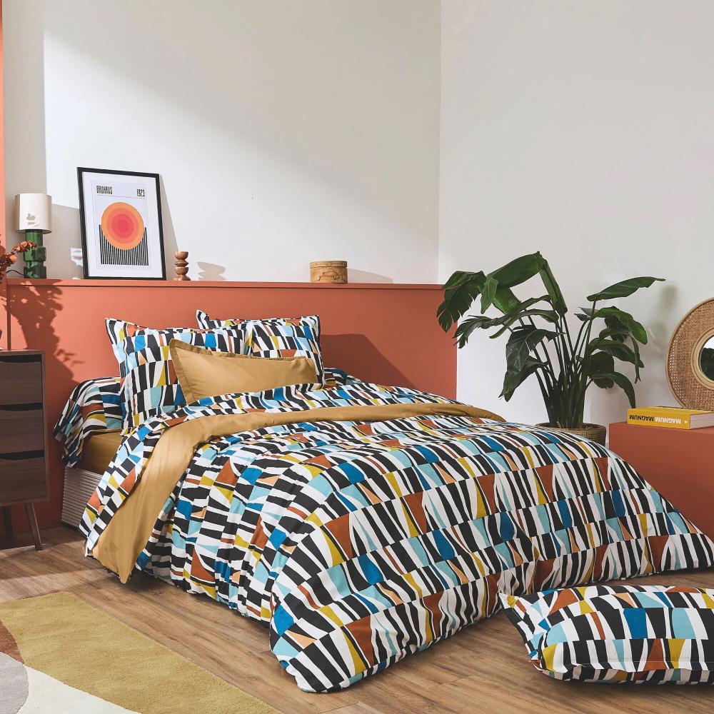 Taie de traversin 140x43 cm pur coton PIETRO multicolore