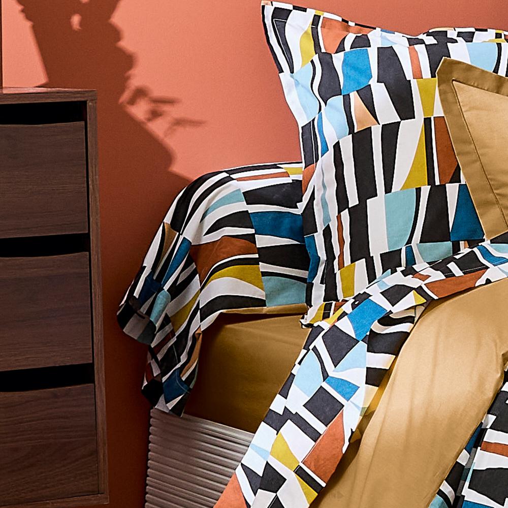 Taie de traversin 140x43 cm pur coton PIETRO multicolore