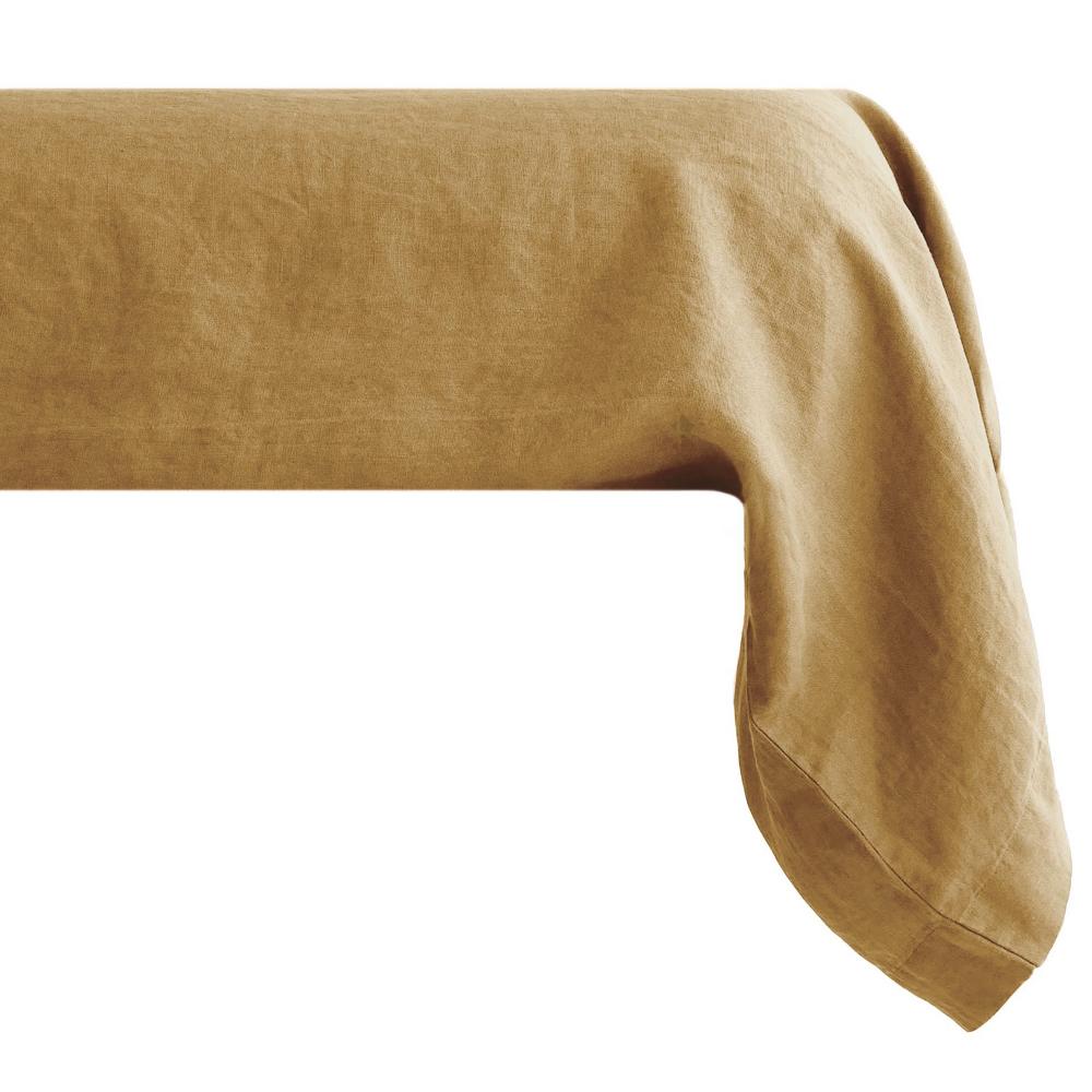 Taie de traversin 195x43 cm pur coton lavé PALACE marron houblon