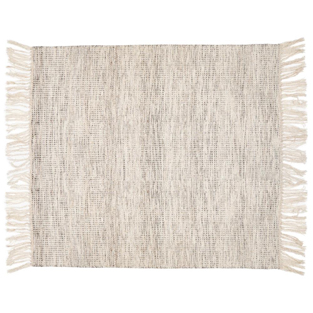 Tapis de salon 130x170 cm PENJAB viscose et laine blanc naturel
