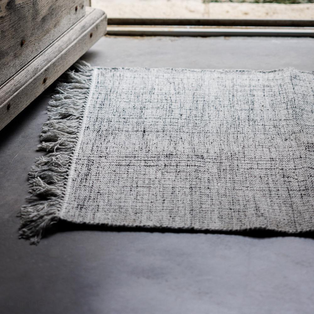 Tapis de salon 130x170 cm PENJAB viscose et laine blanc naturel
