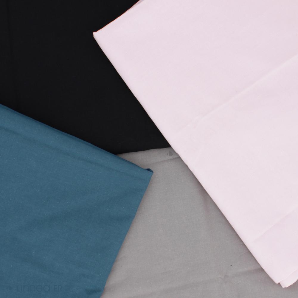 Tissu coton uni JEKYLL bleu Levos