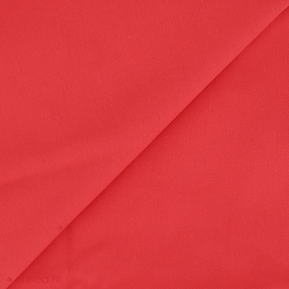 Tissu coton uni SERGE rouge Corrida