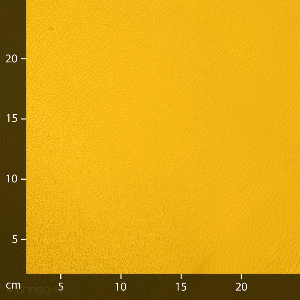 Tissu d'ameublement simili cuir uni KARIA laize 140 cm jaune Curcuma