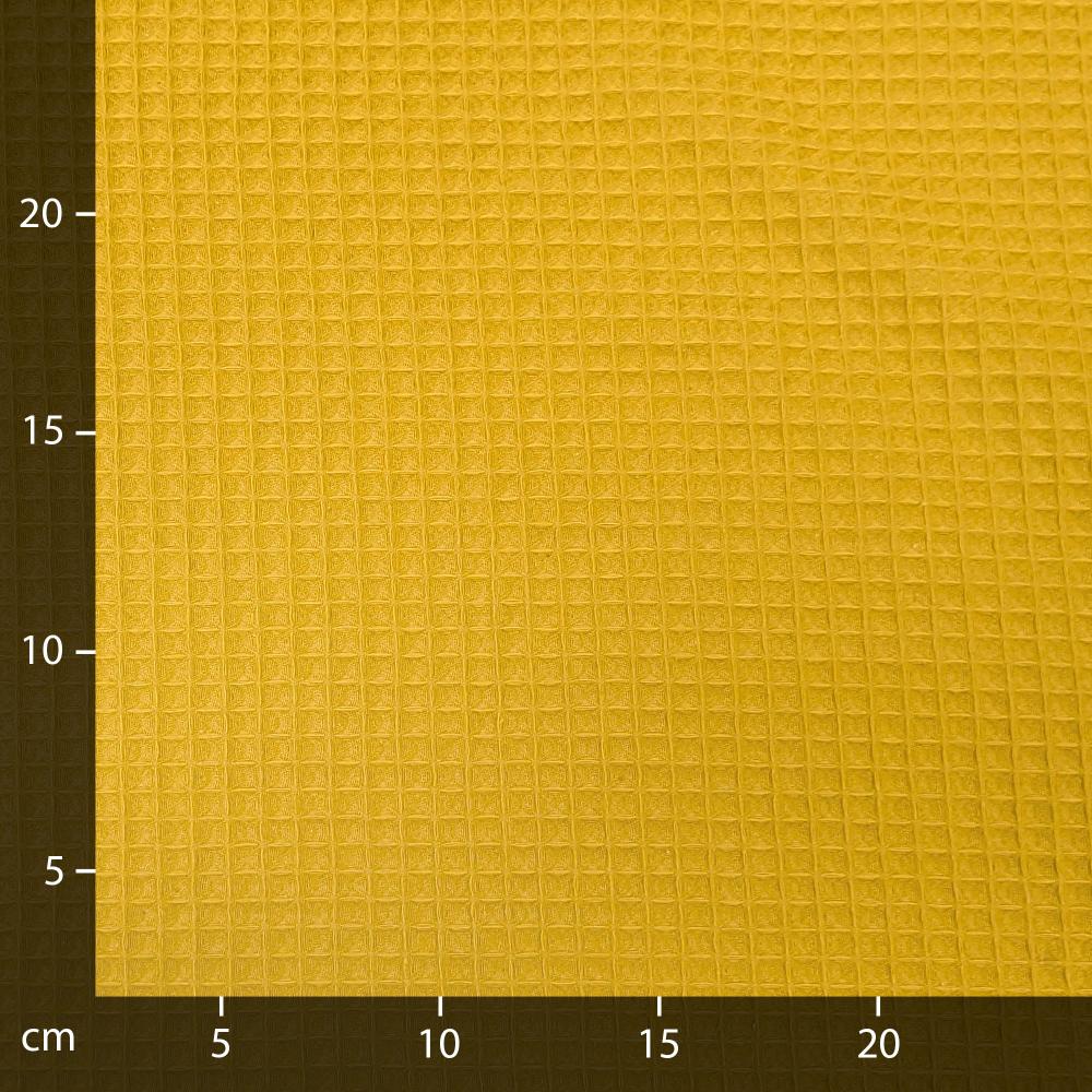 Tissu uni aspect nid d'abeille 230g/m²  RUCHE pur coton jaune ocre
